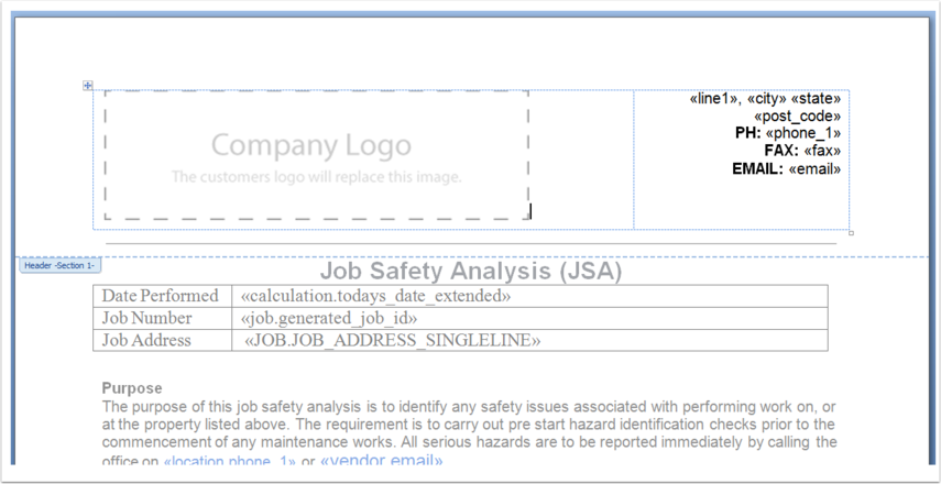 Loading logo image into the document