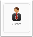 Clients menu in the dashboard