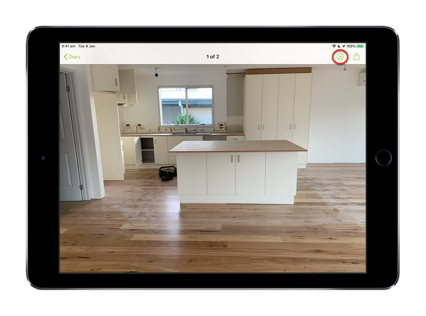 markup icon on job photo