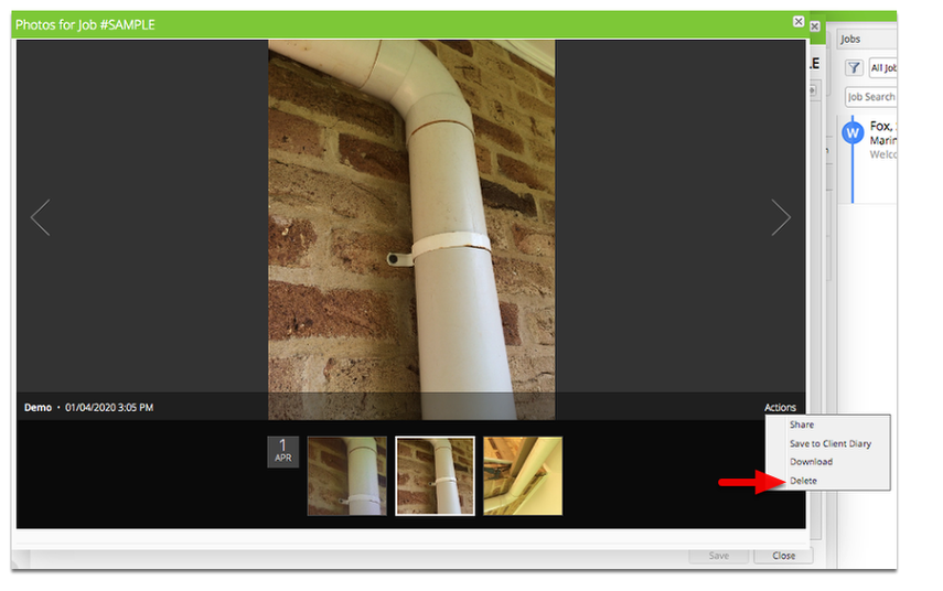 Select a photo or video that you would like to remove. In Actions menu, click Delete