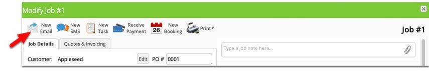 To send these files with an invoice, click New Email