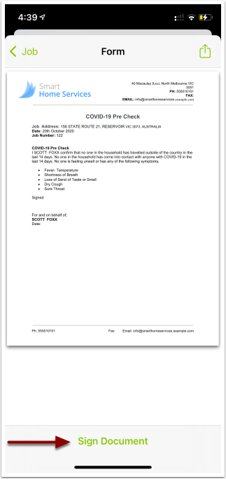 sample form