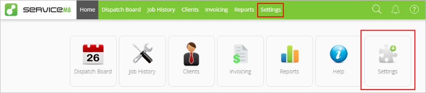 ServiceM8 Settings
