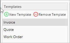 Templates menu