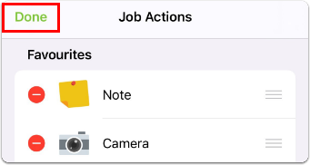 editing job actions bar
