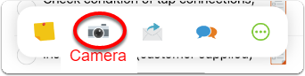 camera on job action bar