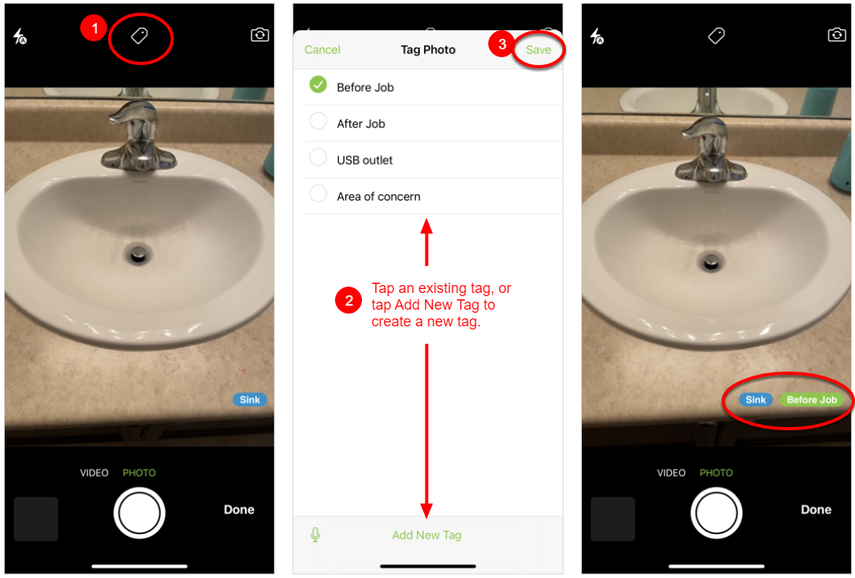 adding tags when taking picture