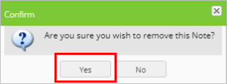confirm removal