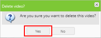 confirm deletion