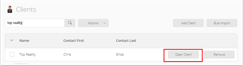 open client