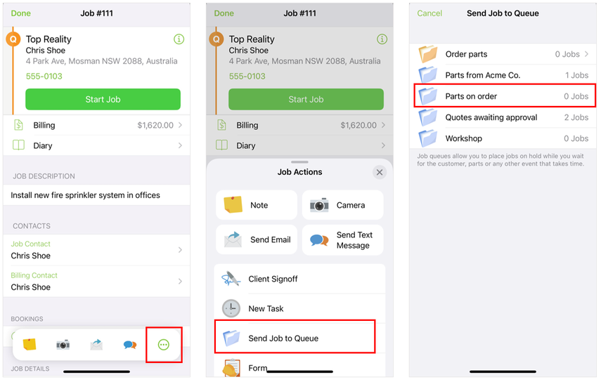 send job to queue from app