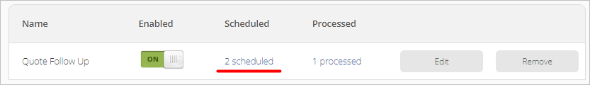 scheduled quote follow ups