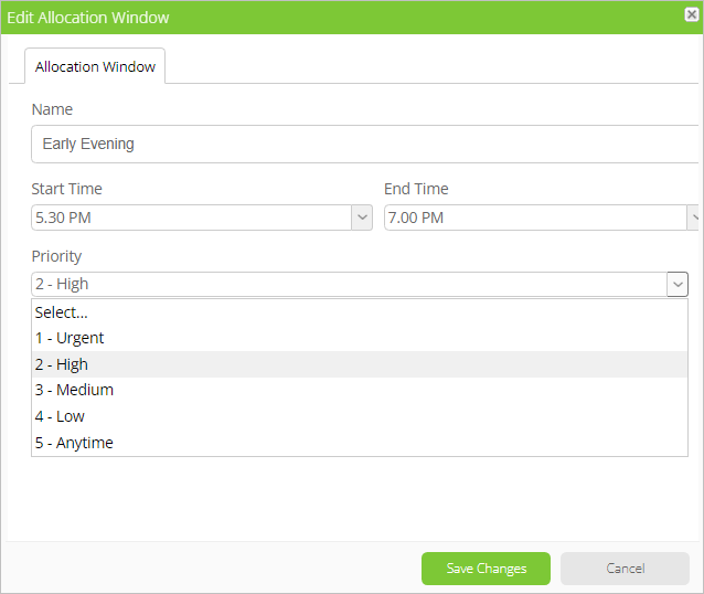 edit allocation window