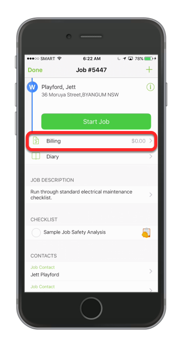 Tap Billing