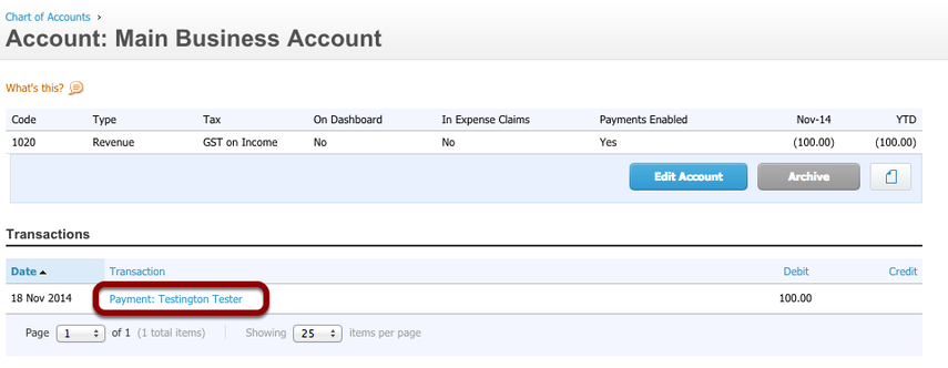 Click the payment you wish to remove