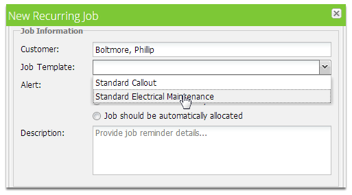 Select a Job Template