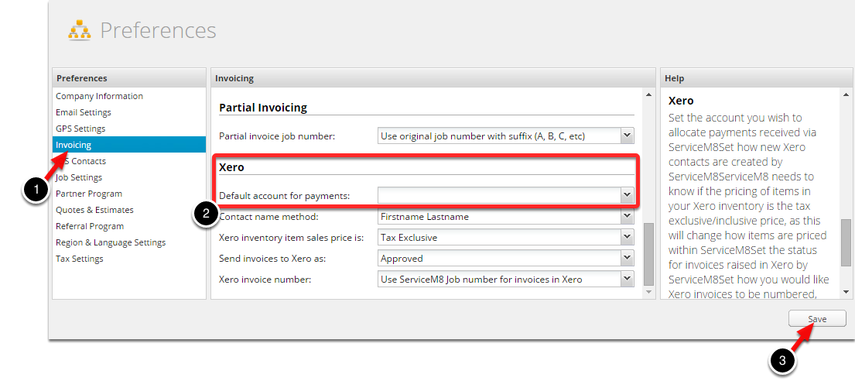 Adjust default account for payments