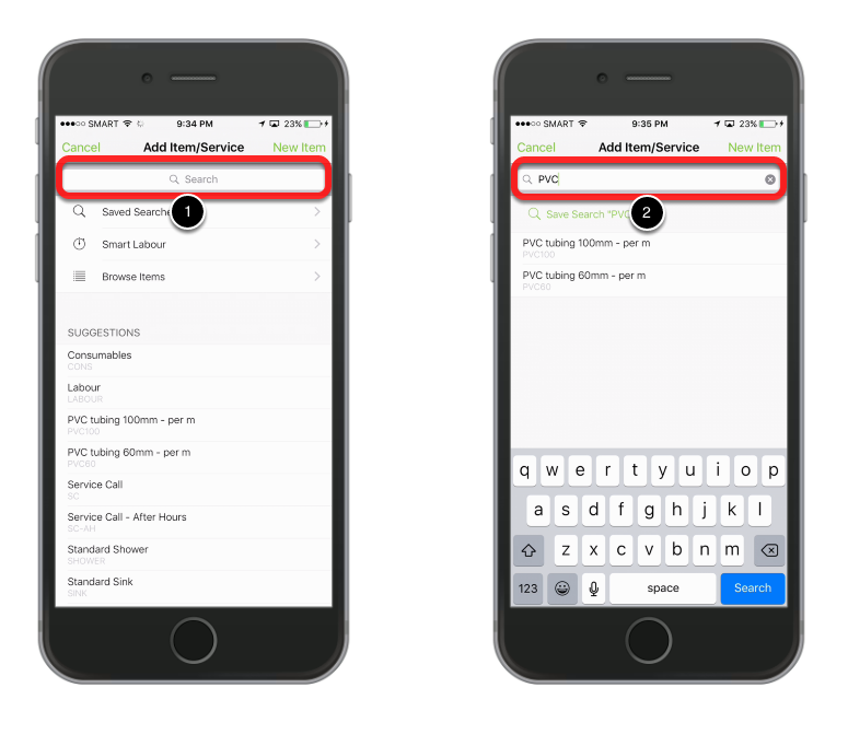 Enter any keyword in the Search bar
