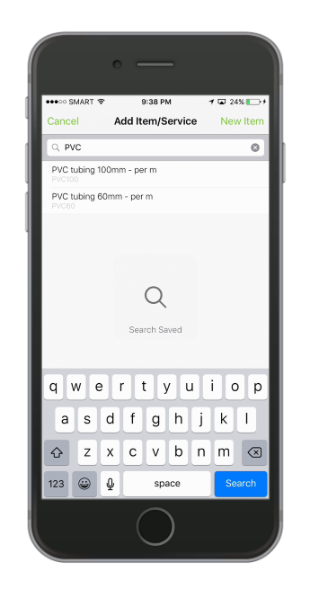 The new search term is now saved.