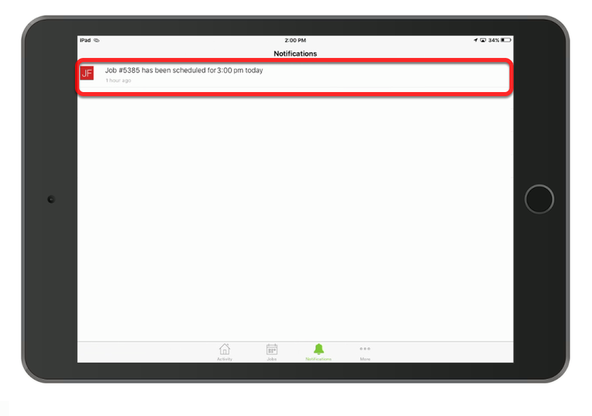 John receives notification on his device that his schedule has changed.