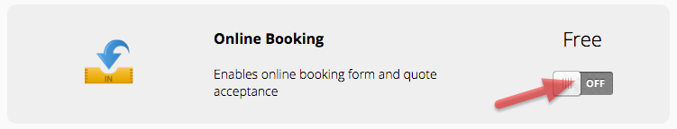Go to Online Booking, and click the switch to turn it on