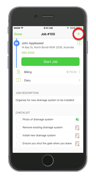 Tap Job Action