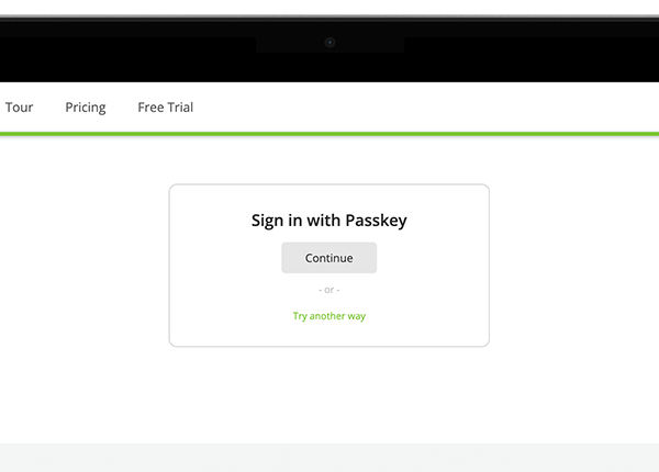 Sign in with Passkey option on desktop