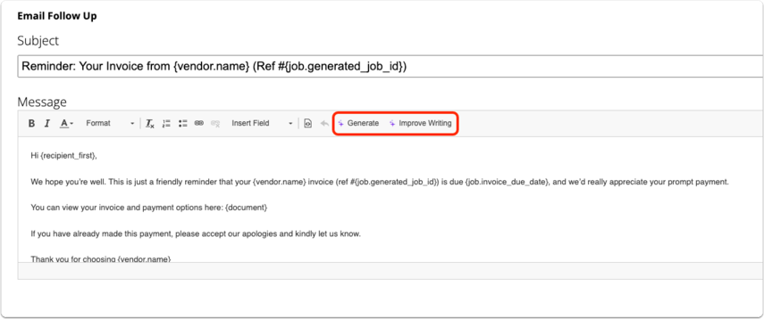 Smart Writing Helper in automation templates