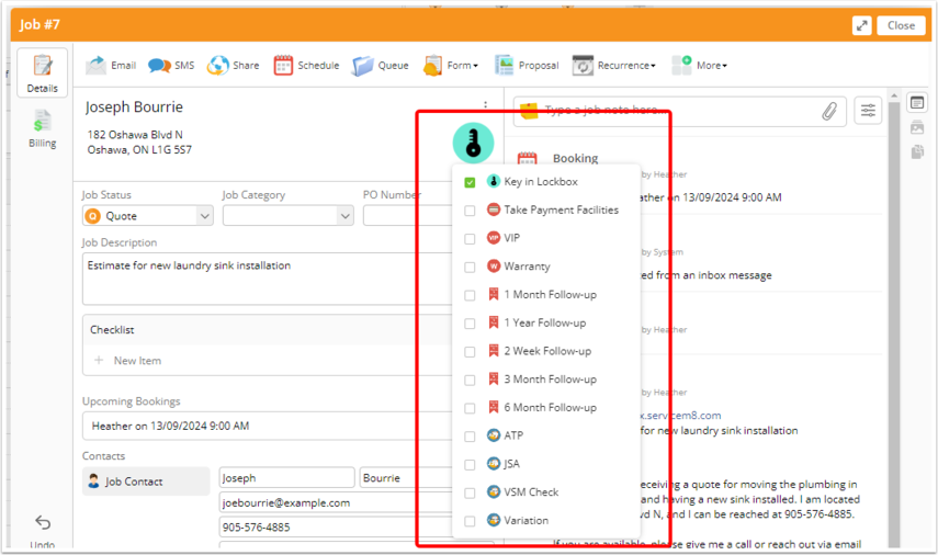 Selected badges in the Online Dashboard