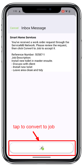 converting a network request to a job in the Android app