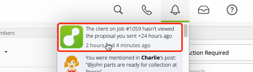 Notification that proposal has not been viewed