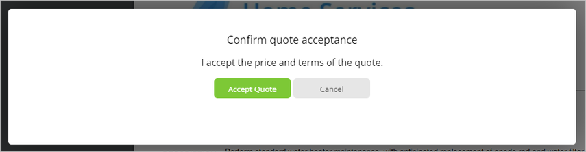 prompt confirming quote acceptance
