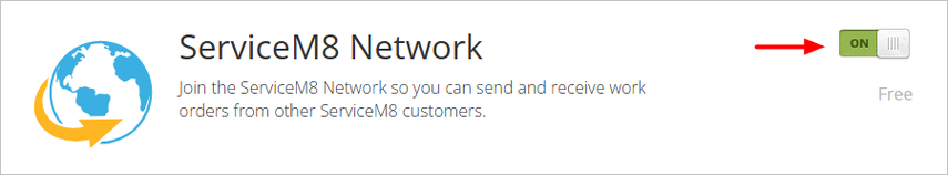 ServiceM8 Network add-on activation
