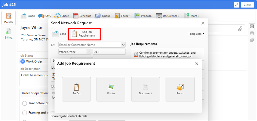 Adding a job requirement