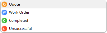4 colours of job statuses