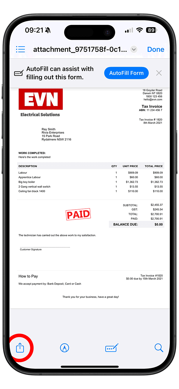 Sharing a file from another app and attaching it to a job in ServiceM8