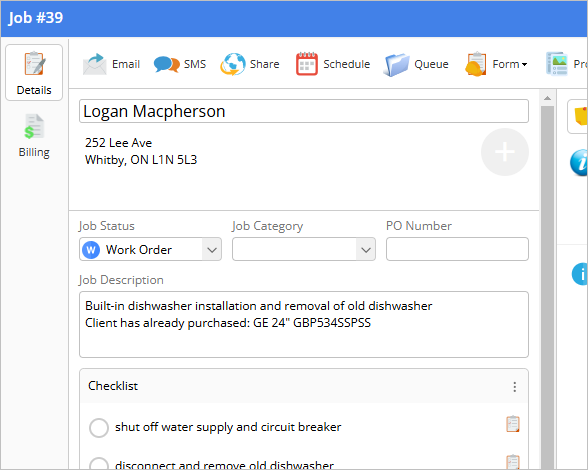 work order creation