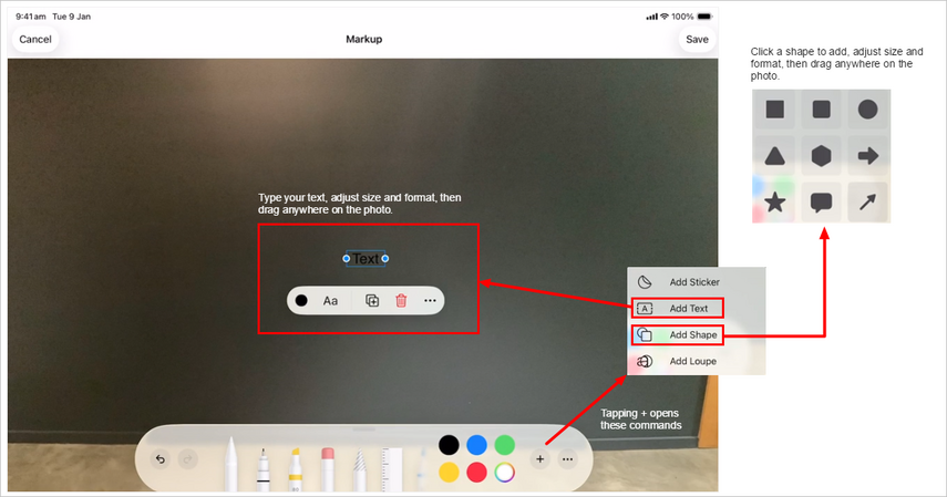explanation of markup tools