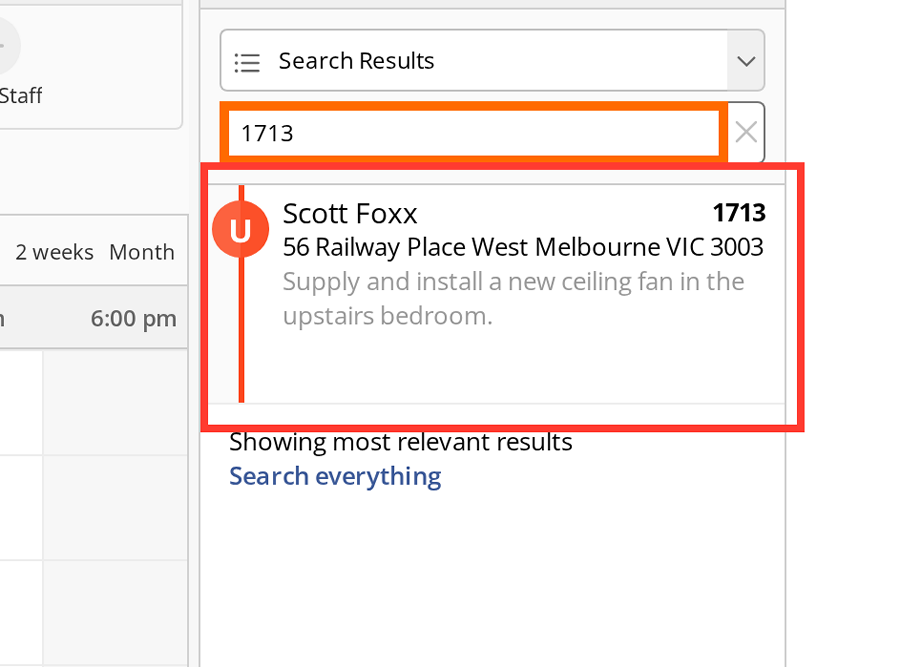 Use Job Search to find the unsuccessful job again