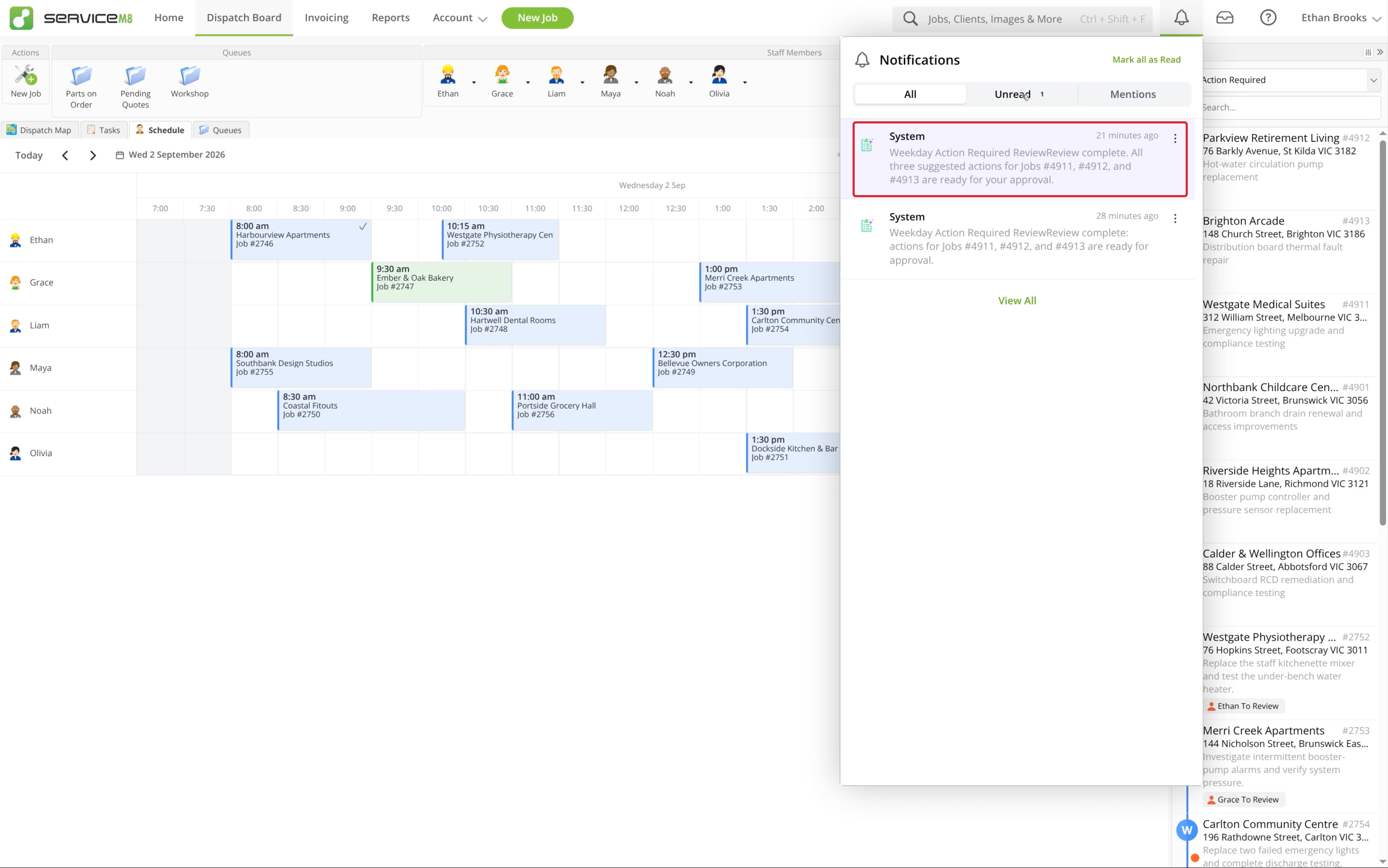 Office Agent task notification with actions ready for review